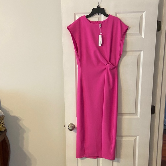 glam Dresses & Skirts - Glam Vibrant Pink Midi /Maxi Dress size L length 50” bust 32” brand new